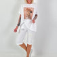 Shorts with patches - white