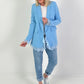 Blazer met kanten details - lichtblauw