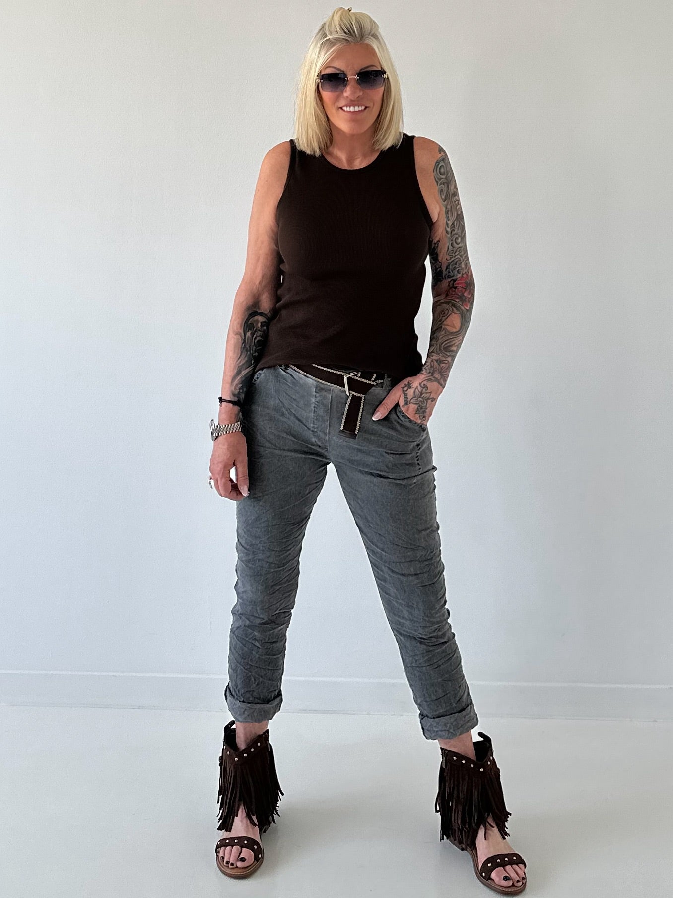 Ripp Tank Top  - mokka