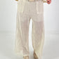 Crochet trousers with lurex - beige