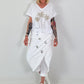 T-Shirt mit Glitzerpalmen - weiss