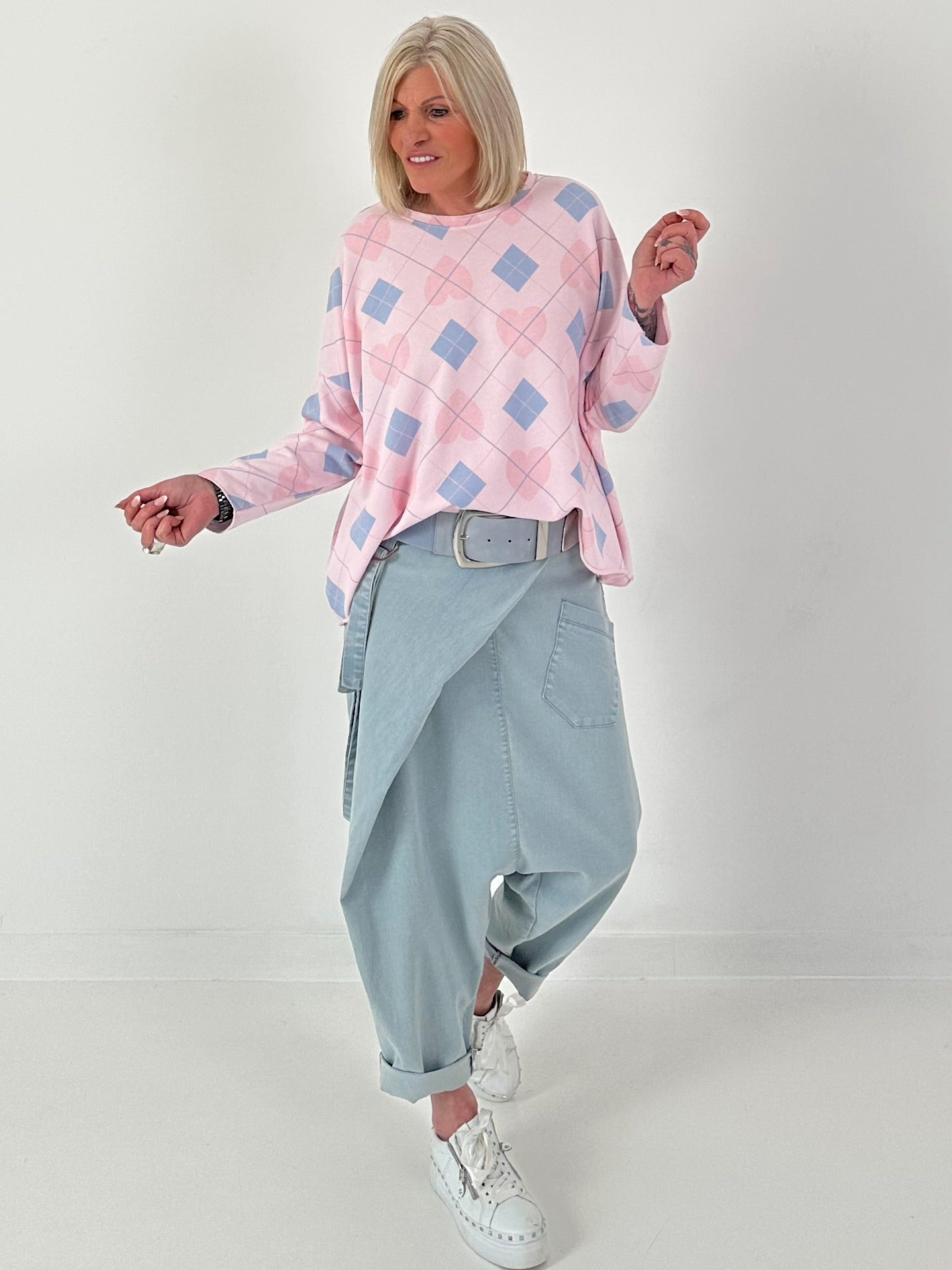 Sweater diamond/heart - pink