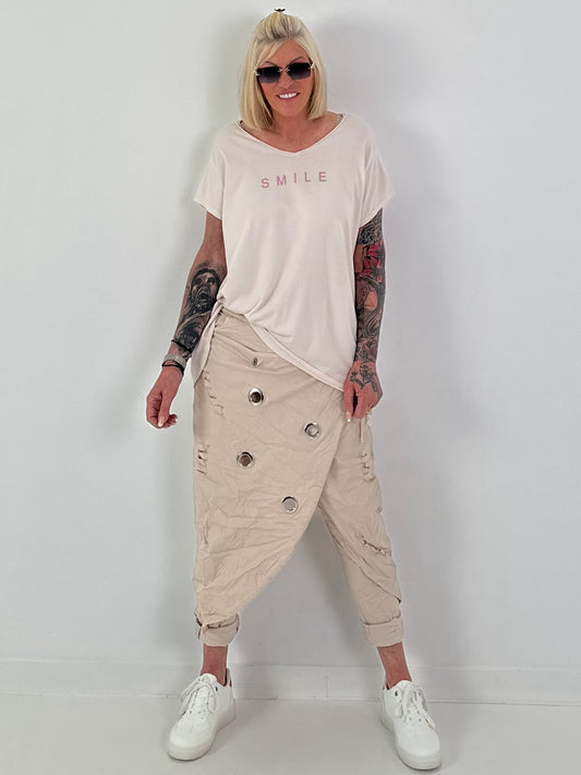 T-shirt Smile - beige