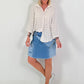 Strukturierte Bluse - beige