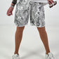 Sweat Short Camouflage mit Nieten - grau-mehrfarbig