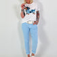 Basic Jogpants mit Bindeband - hellblau