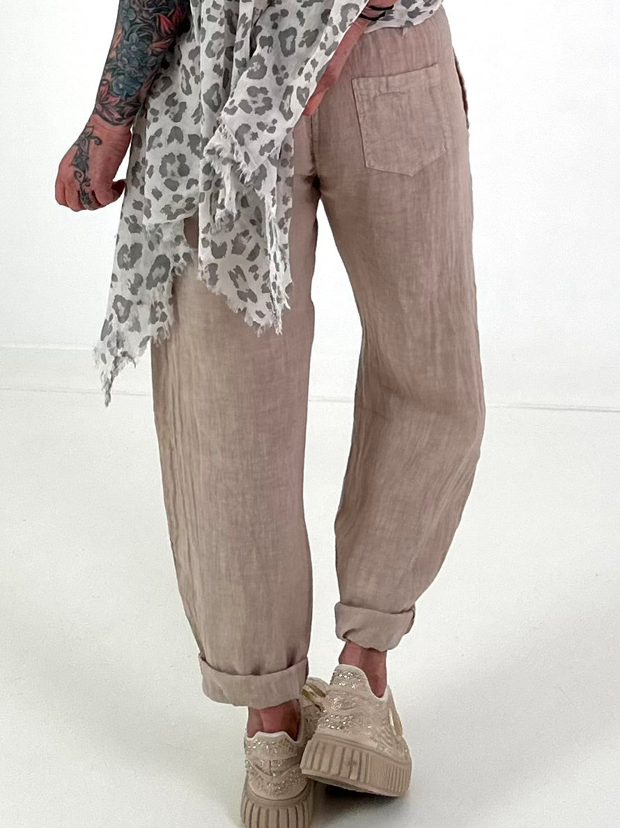 Linen Trousers - beige