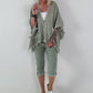 Leinen Poncho Jacke - salbei