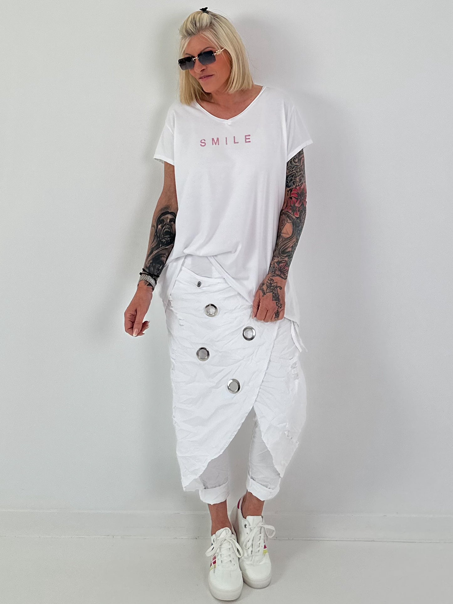 T-Shirt Smile - weiss
