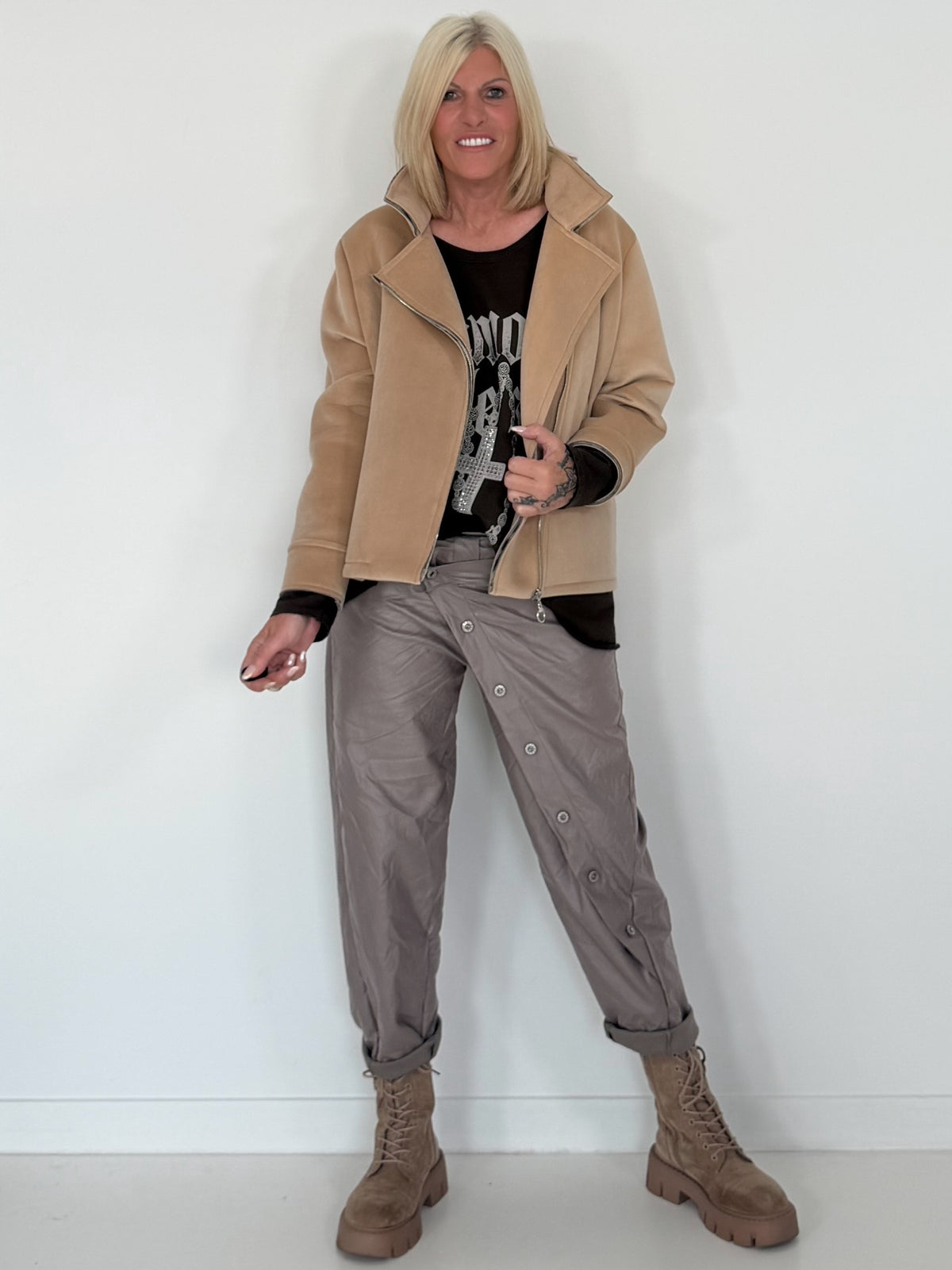 Biker Jacke - beige