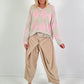 Sweater im Rautenmuster - beige-rosa