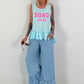 SOHO Top with Flounce - turquoise