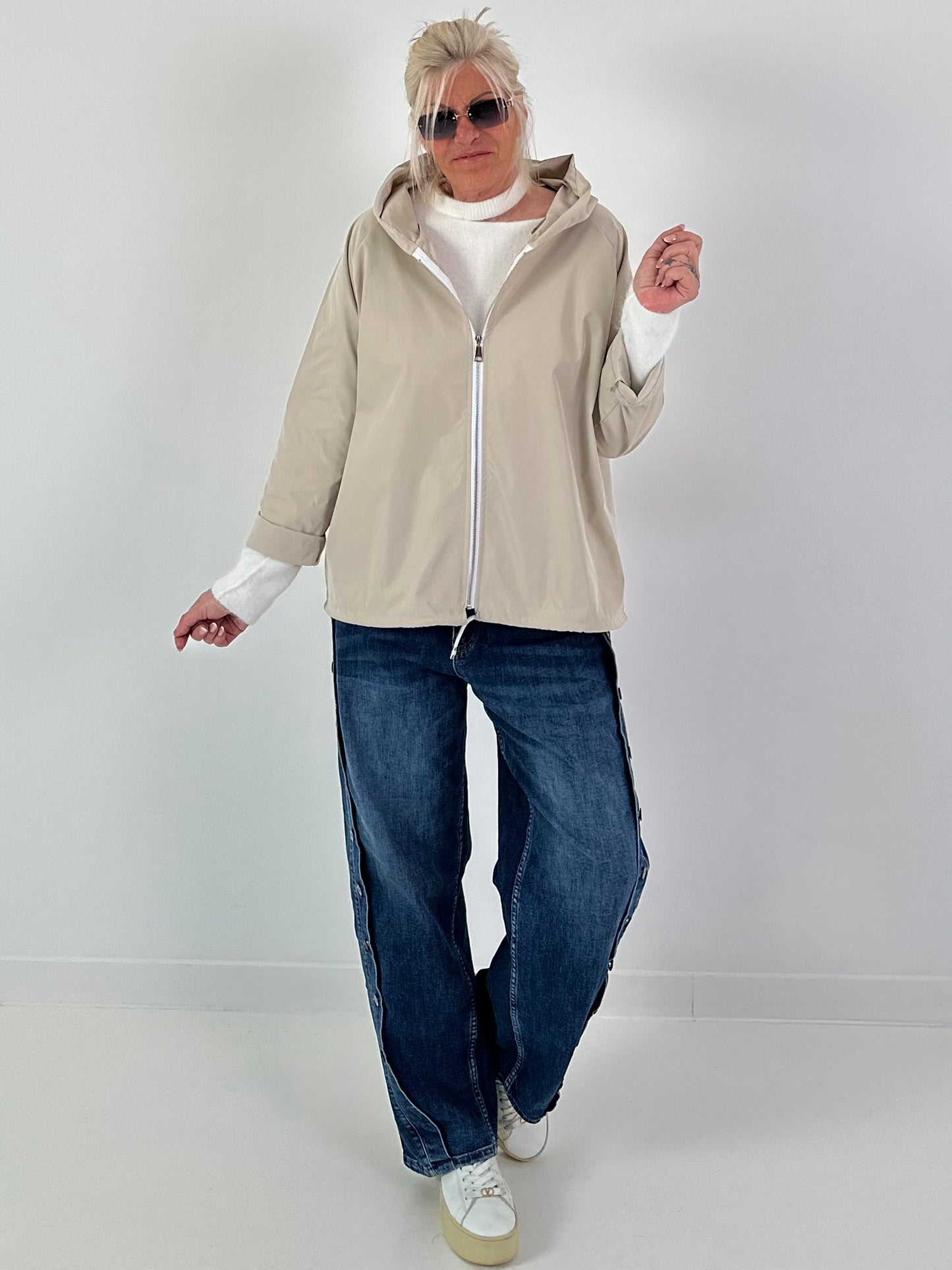 Light Jacket with Hood - beige