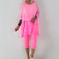 Tunika im Layer-Look - neonpink
