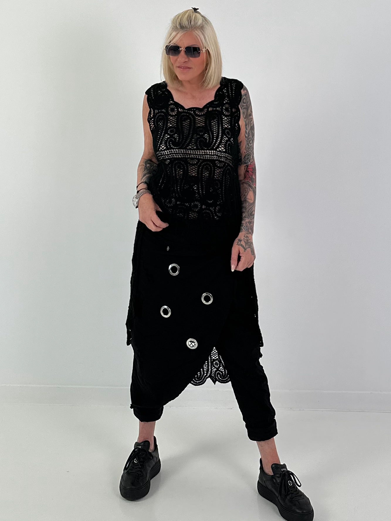 Ibiza Crochet Shirt - black