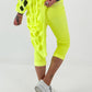Capri Hose mit Bindeband - neongelb