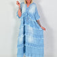 Jeans dress with ruffles - light blue