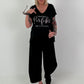 T-Shirt with Statement Print - black