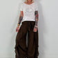 T-Shirt mit transparenten Pailletten - weiss