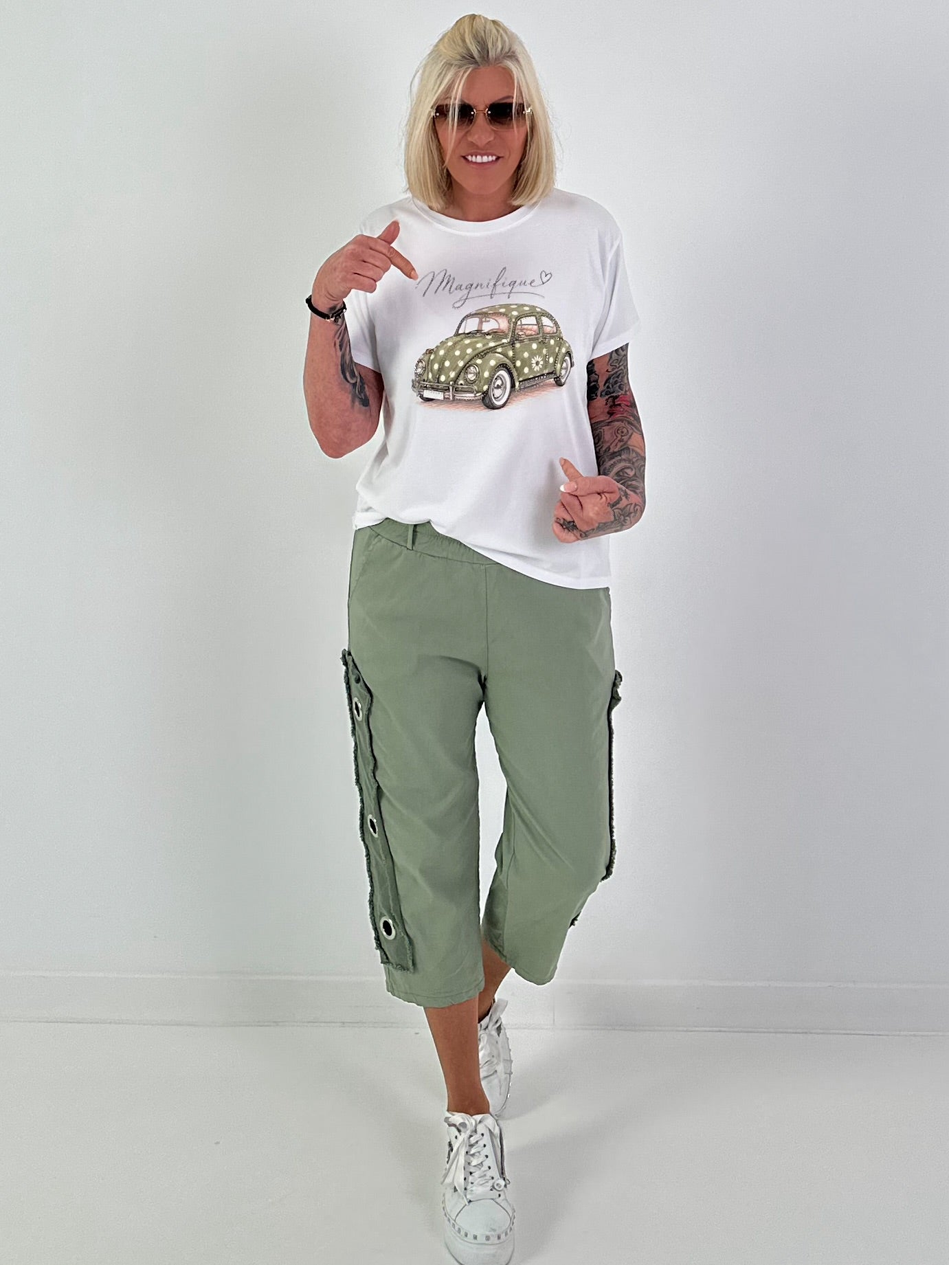 T-Shirt Magnifique - weiss-khaki