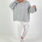 Pullover Modell "Soft Cable Knit" - hellgrau