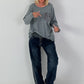 Shirt met 3D Leo letters - grijs