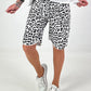 Sweat Short Leo mit Nieten - schwarz-weiss