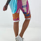 Short met all-over print - turquoise-roze-meerkleurig