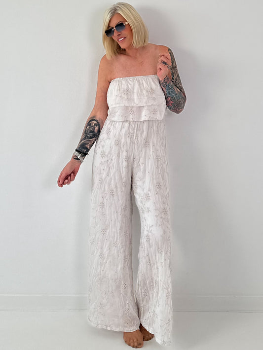 Romantischer Sommer Overall - beige