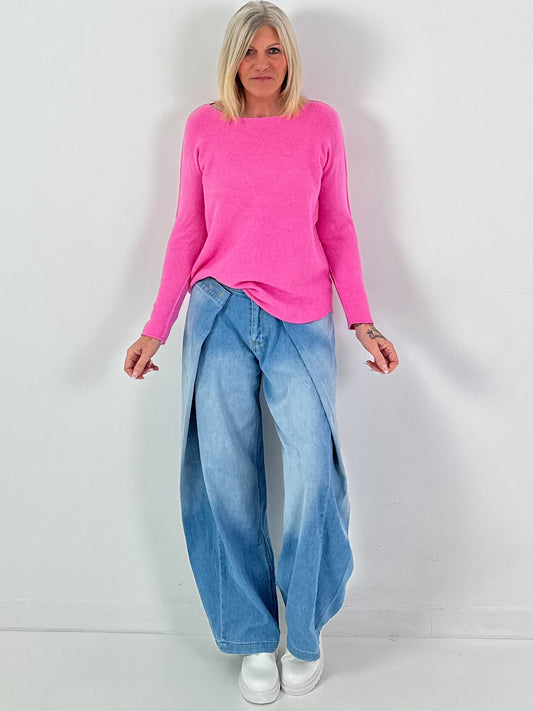 Fijngebreide trui model "Pure Frame" - roze