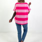 Sweat T-Shirt mit Streifen - pink-rosa