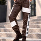 Hose im Materialmix City Statement - mokka