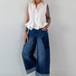 Jeans mit weitem Bein - denim