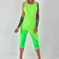 Long Top asymmetrisch - neongrün