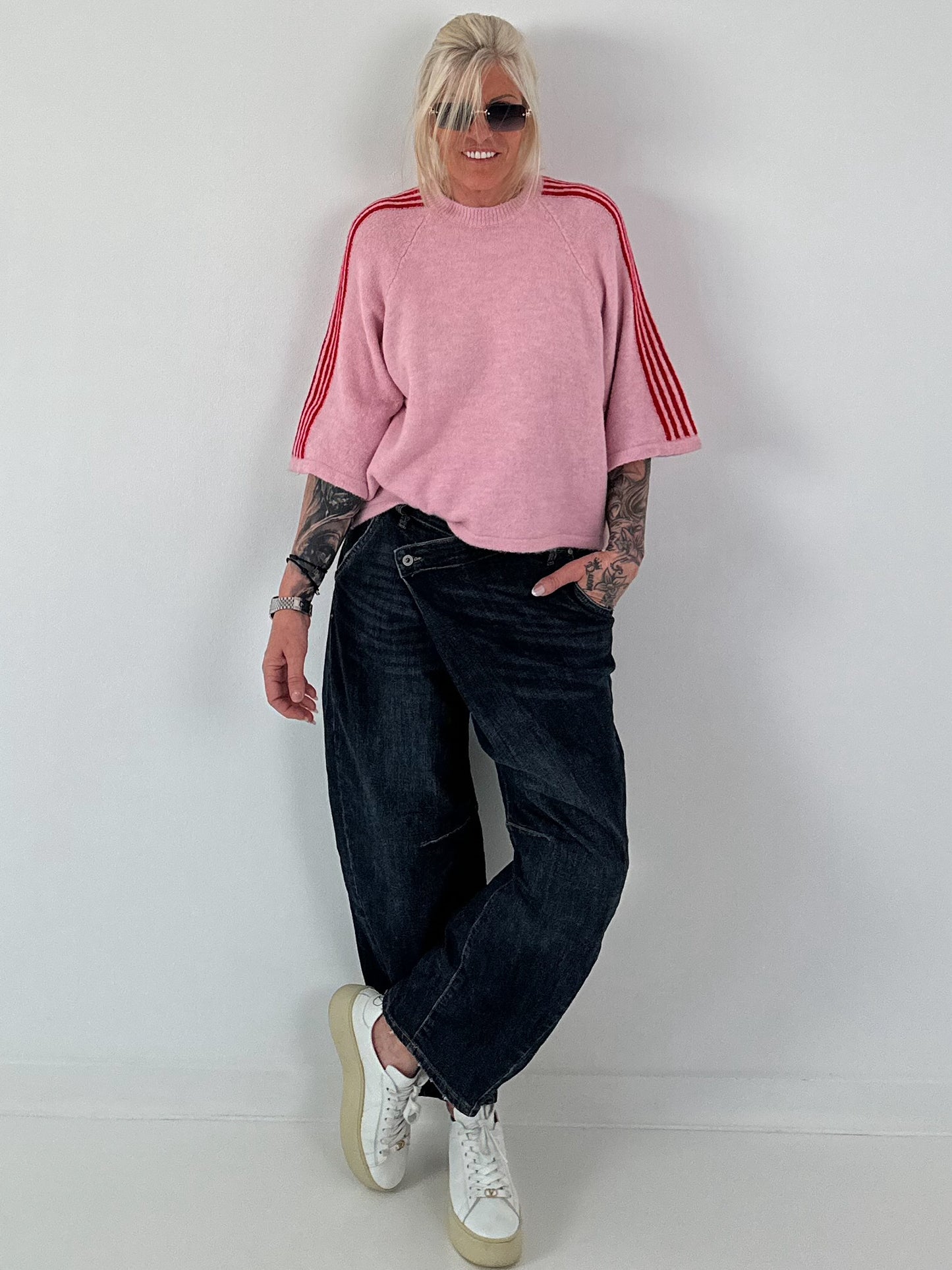 Pullover mit halbem Arm - rosa