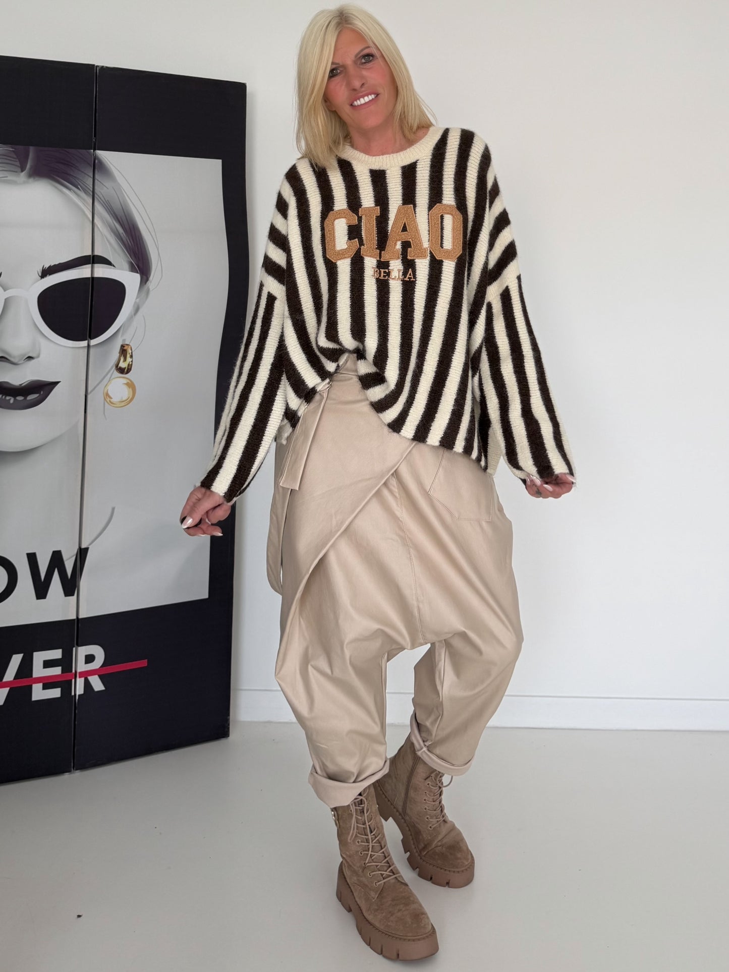 Oversized Pullover Ciao Bella - beige-mokka