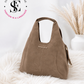 Faux suede bag - coffee