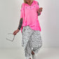 Leinen Shirt mit Ösen und Schulter Cut-Outs - neonpink