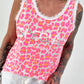 Leo Rhinestone Detail Tank Top - white multi