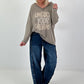 Oversized Shirt Unlock Your Dreams - Taupe