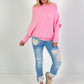 Pullover with leg warmers, model "Fluid Form" - pink