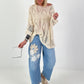 Häkelpullover mit Muster - beige