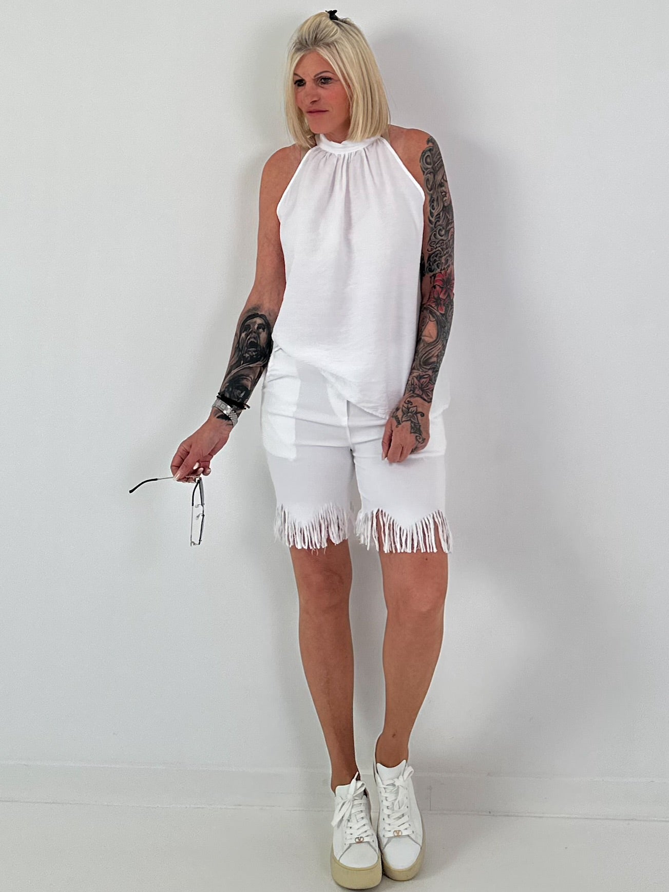 Neckholder Top - weiss