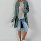 Linen Short Coat with Eyelets - Khaki