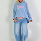 Bouclé Hoodie Malibu - hellblau