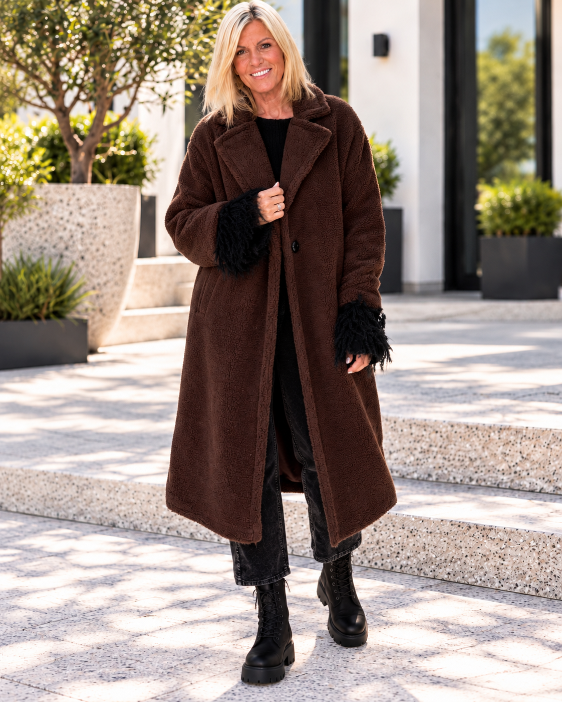 Cozy Teddy Coat - Mocha