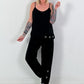Top with silver eyelets - black