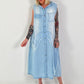 Hooded denim dress - light blue
