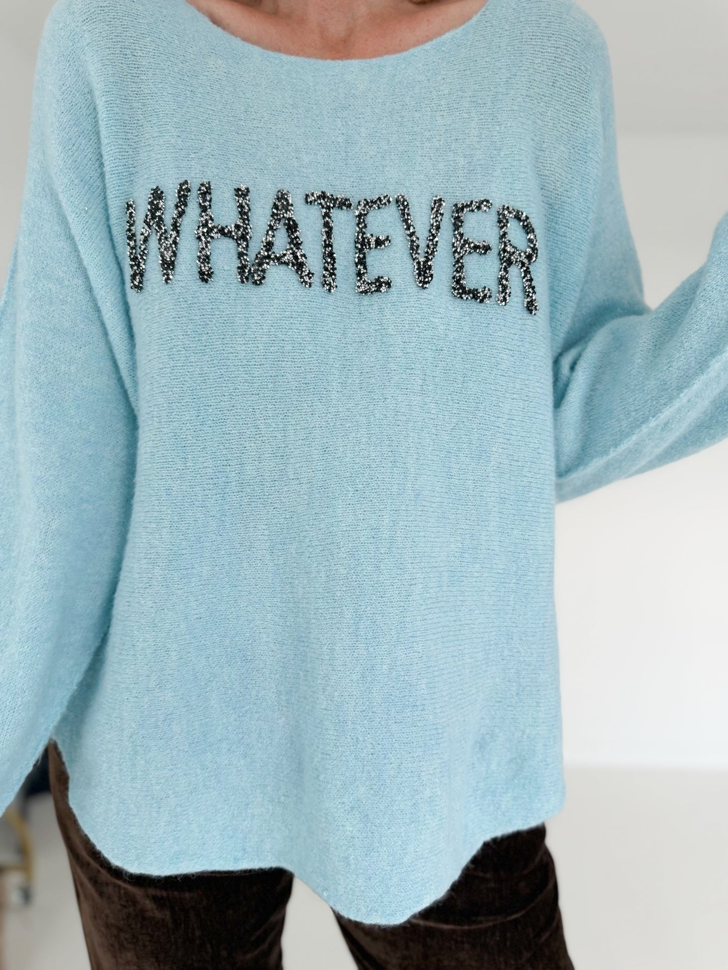 Weicher Pullover Whatever - hellblau