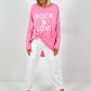 Oversized Shirt Modell "Rock&Love Wave" - rosa